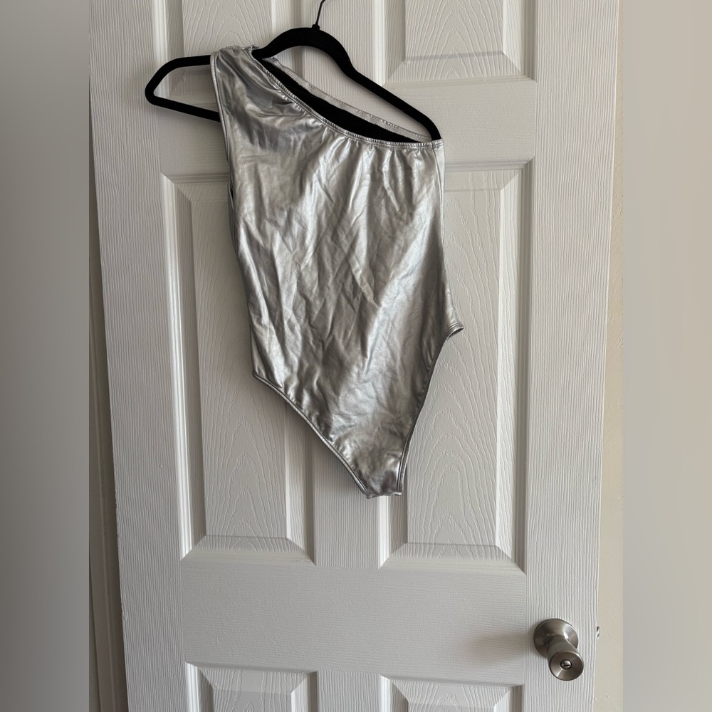 SHEIN Silver Bodysuit Top